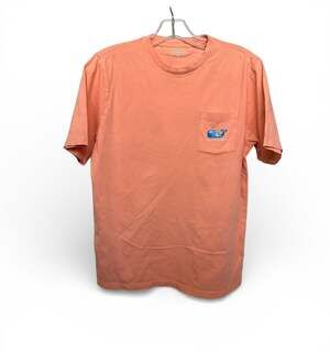 Vineyard Vines Boy’s XL Coral Tech Camo Whale Fill Pocket T-Shirt